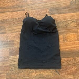 Poof Adjustable Strap Tank Top W Built-In Bra Women’s M/L Black Stretchy